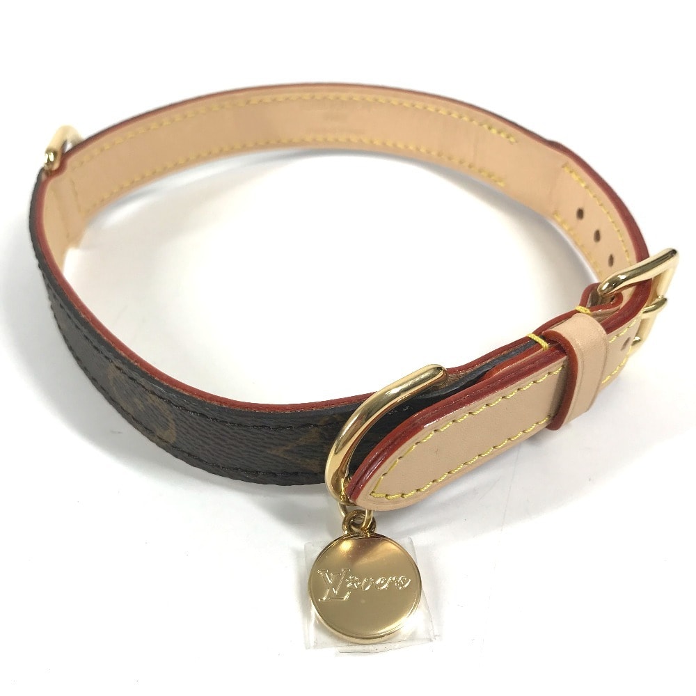 ルイヴィトン LOUIS VUITTON ドッグ カラー MM GI1214 モノグラム 犬用首輪 ペット わんちゃん 首輪 モノグラムキャンバス ブラウン 未使用