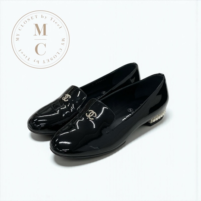 C (やや傷や汚れあり)】シャネル CHANEL ローファー 革靴 靴 シューズ