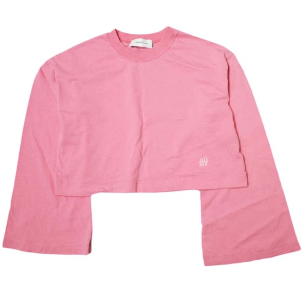 ADAM ET ROPE アダムエロペ 24SS サステナブル ワイドスリーブクロップドTEE GAM04120 Free ピンク 長袖 Tシャツ トップス g22218