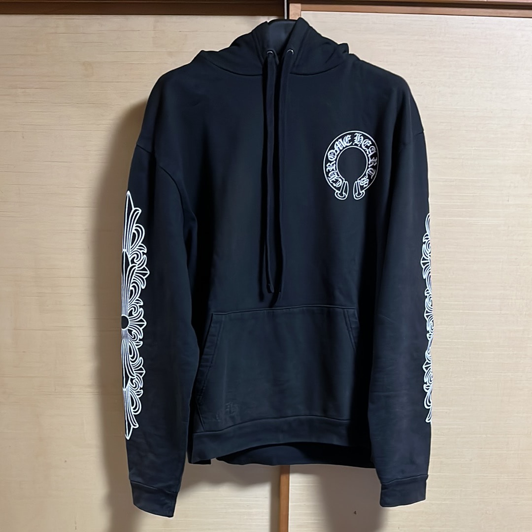 Chrome Hearts Horse Shoe Floral Pullover Hoodie "Black"