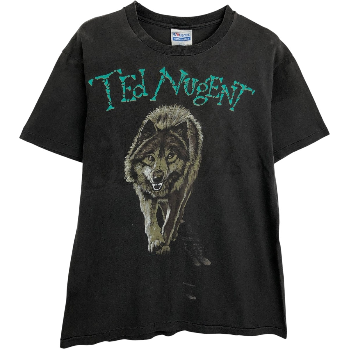 古着 ~90年代 ヘインズ Hanes Ted Nugent テッドニュージェント オオカミ柄 バンドTシャツ バンT USA製 メンズM相当 ヴィンテージ/eaa664862
