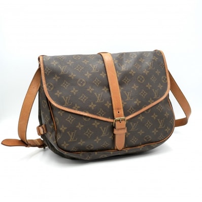 LOUIS VUITTON(ルイヴィトン)ソミュール35 ヴィンテージ ショルダーバッグ モノグラム キャンバス ブラウン クロスボディ M42254【中古】