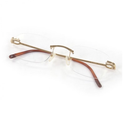 美品 カルティエ メガネ ゴールド メンズ □20