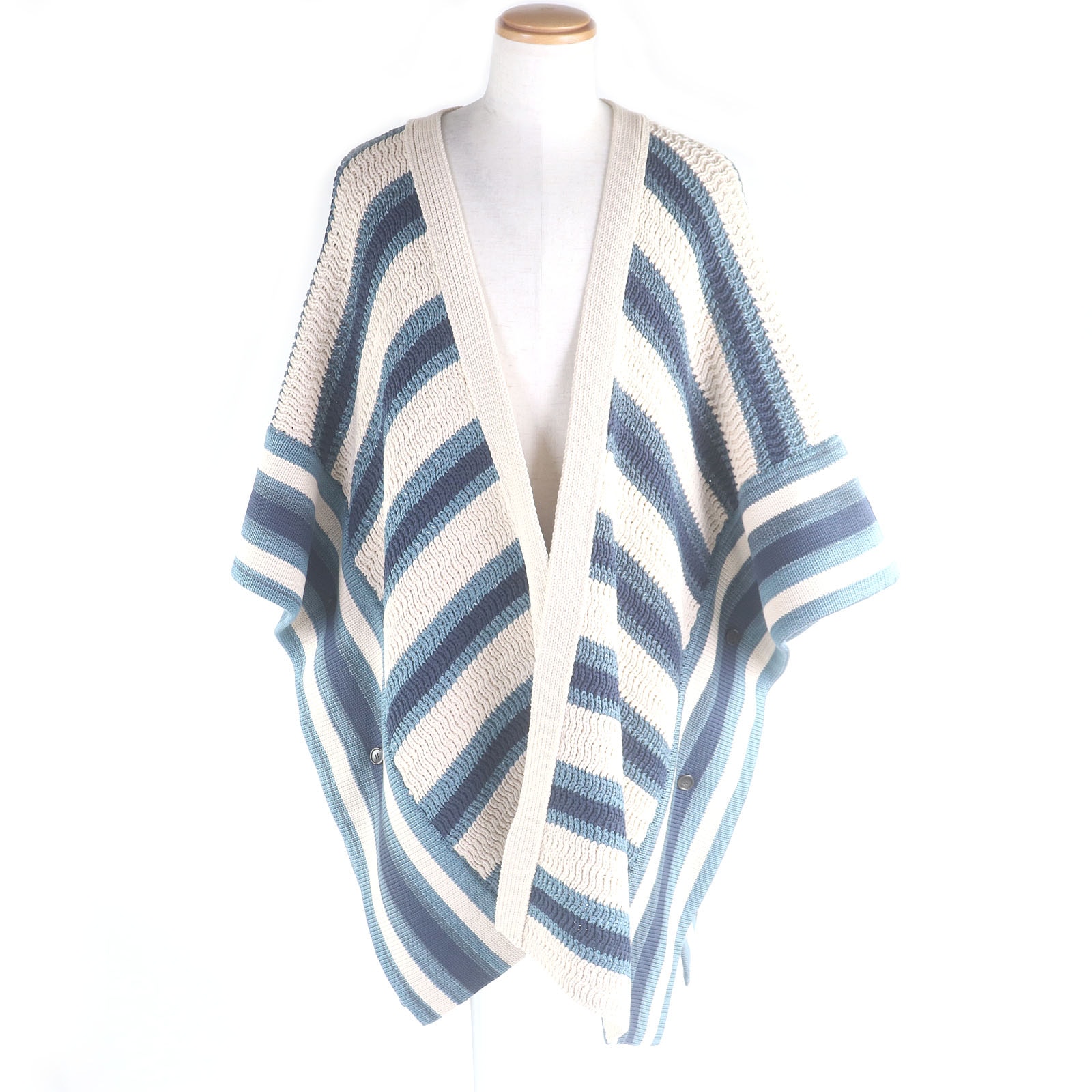 極美品 ディオール オム ポンチョ ブルー S 483M233AT828