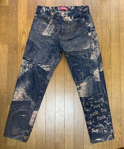 Supreme Archive Denim Jacquard Regular Jean "Blue"