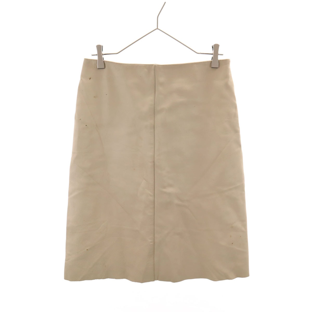 A.P.C. アーペーセー フランス製 ミディ丈 牛革レザー タイトスカート M ベージュ