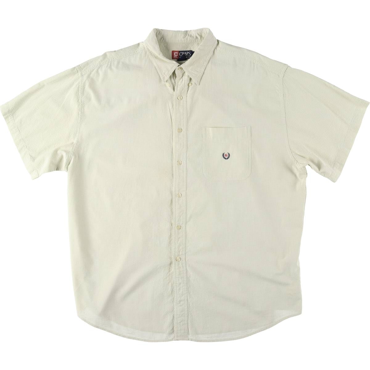 古着 90年代 ラルフローレン チャップス シアサッカー 半袖 ボタンダウン ストライプシャツ メンズXXL相当 ヴィンテージ/eaa537267