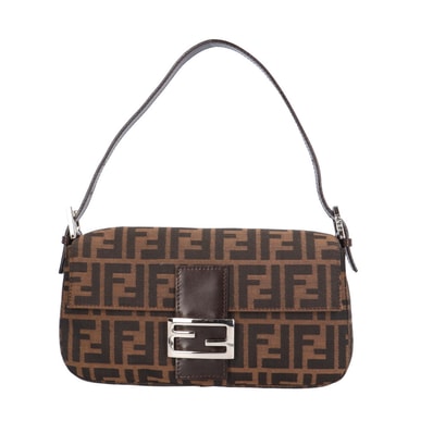フェンディ マンマバケット ズッカ ハンドバッグ キャンバス 26424 ブラウン レディース FENDI 中古