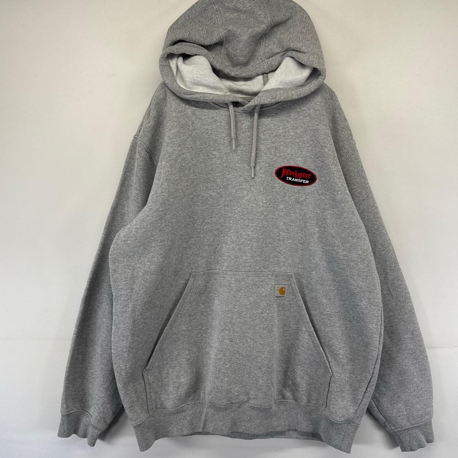 古着 カーハート Carhartt パーカー ワンポイントロゴ プルオーバー スウェット L  グレー系 メンズ
