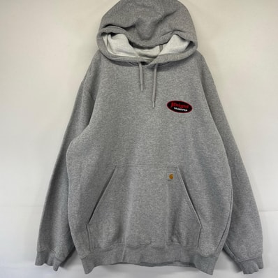 古着 カーハート Carhartt パーカー ワンポイントロゴ プルオーバー スウェット L グレー系 メンズ