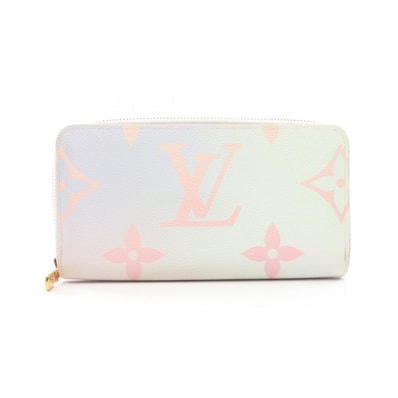 ルイ・ヴィトン LOUIS VUITTON ジッピーウォレット モノグラムスプリングインザシティ サンライズパステル ラウンド長財布 財布 PVC ピンク レディース ピンク系 / マルチカラー M81340 【中古】