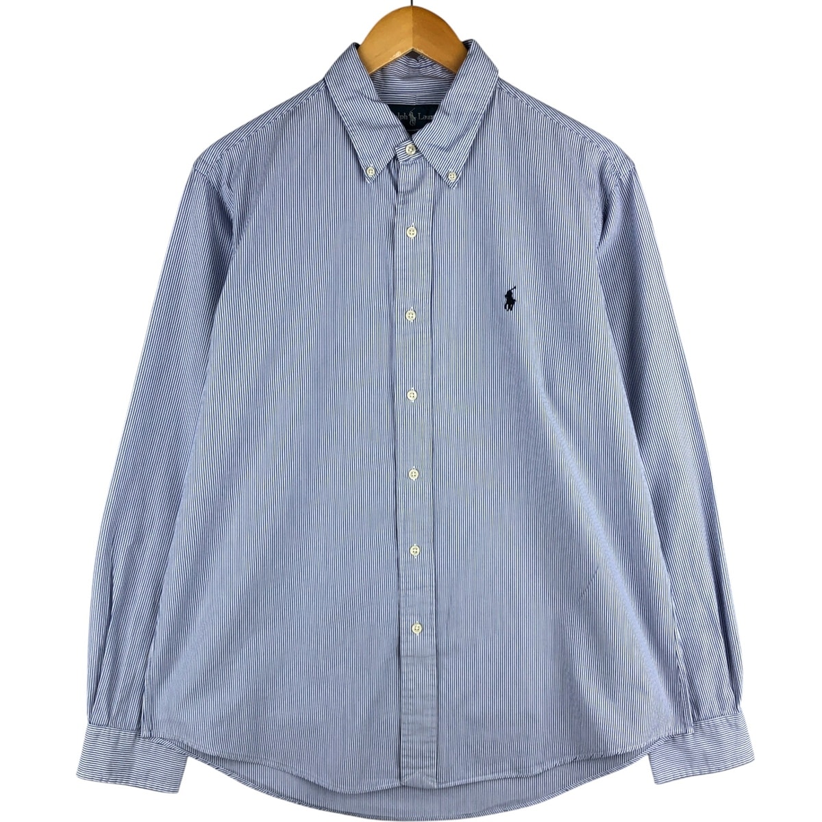 古着 ラルフローレン Ralph Lauren CUSTOM FIT 長袖 ボタンダウンストライプシャツ メンズL相当/eaa595085