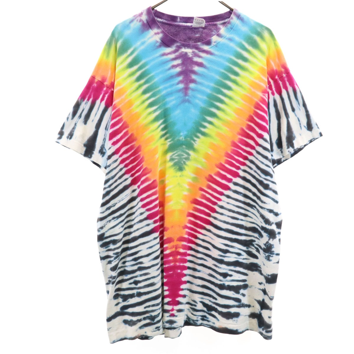 FRUIT OF THE LOOM フルーツオブザルーム 90s USA製 オールド タイダイ染め 半袖 Tシャツ XL マルチ シングルステッチ