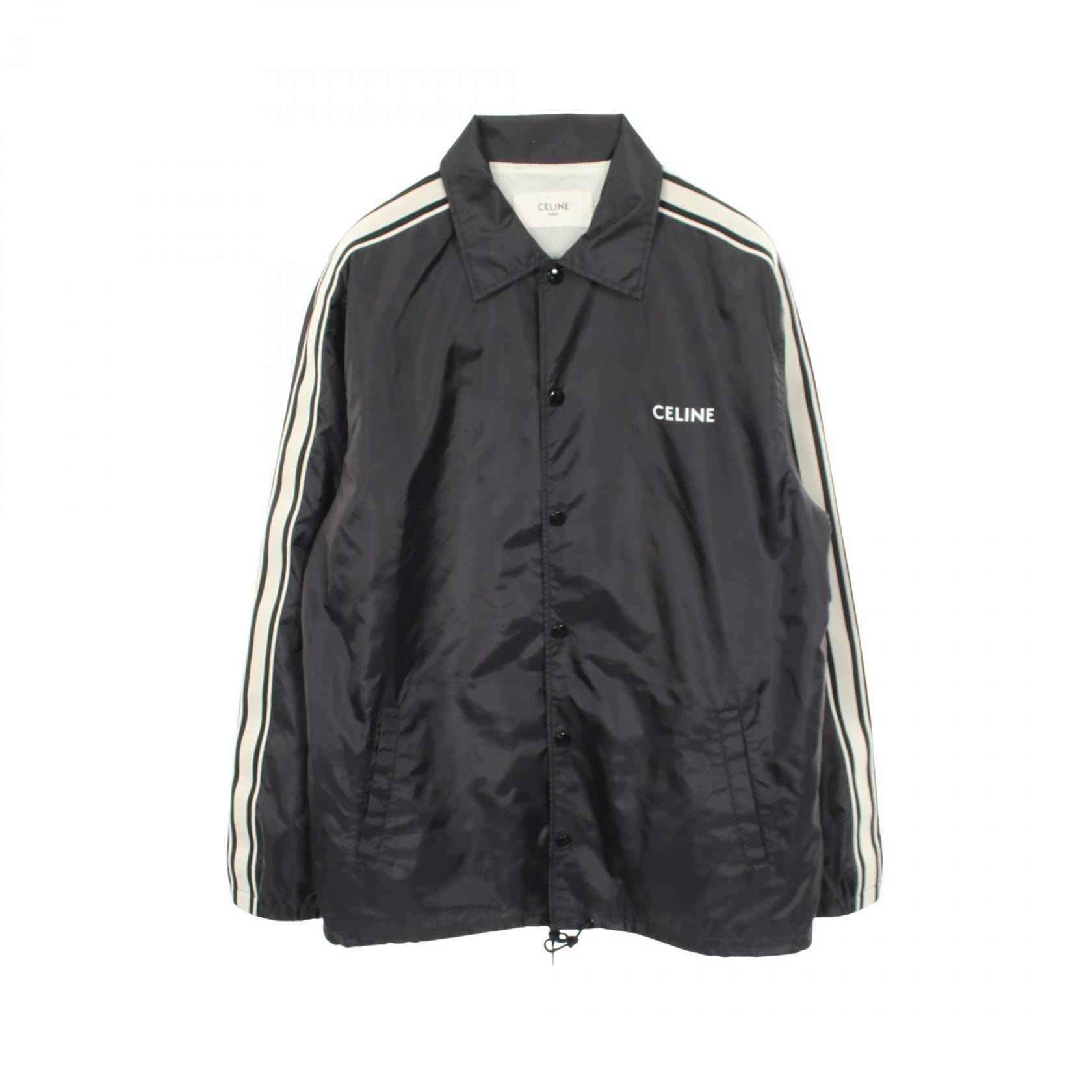 セリーヌ CELINE Nylon Coach Jacket コーチ 衣料品 アウター ナイロン メンズ ブラック系 / ホワイト系 2W01C281X 【中古】