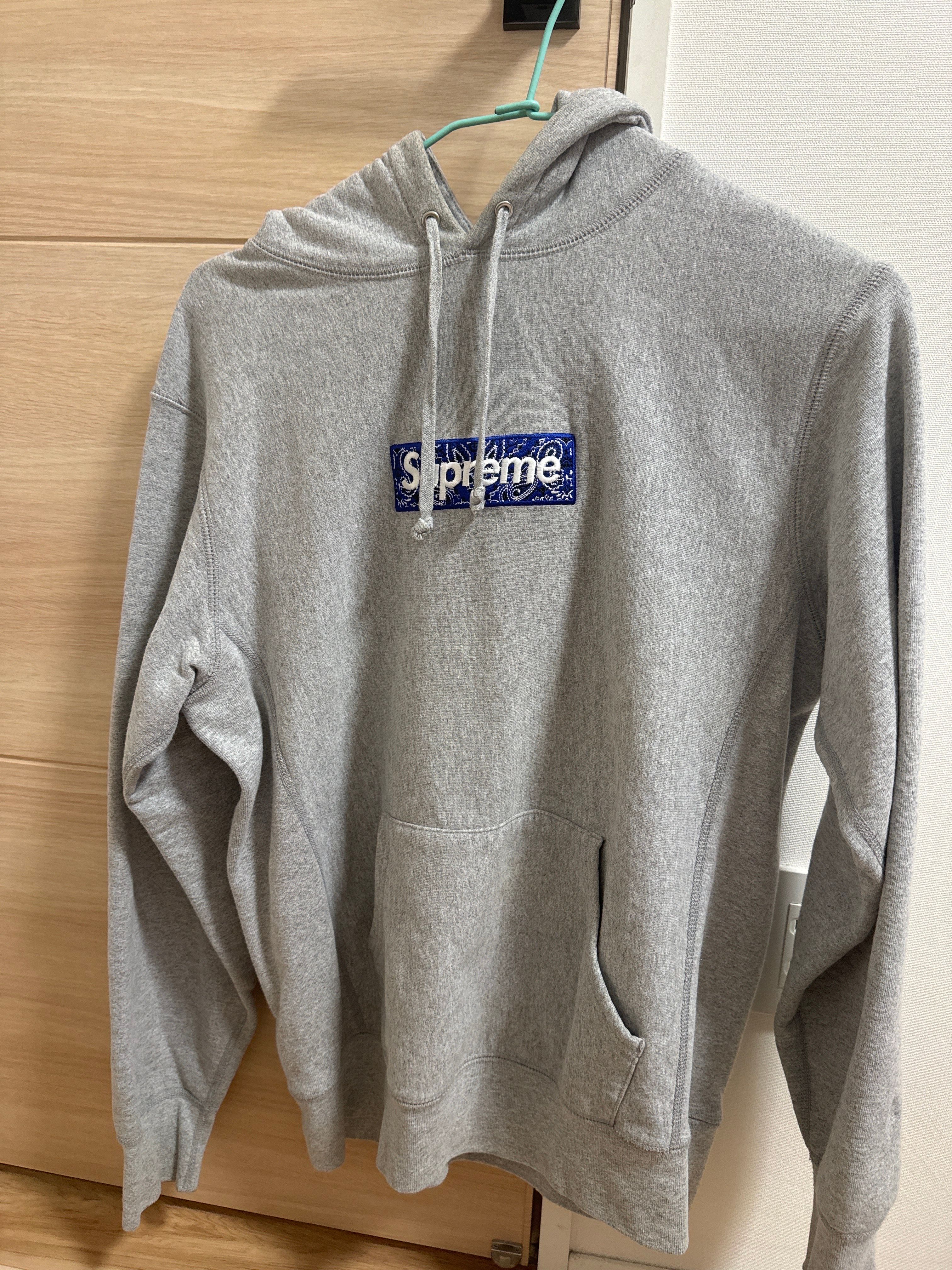Supreme Bandana Box Logo Hooded Sweatshirt "Grey"