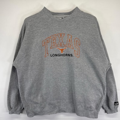 古着 90's/90年代 プーマ PUMA スウェット 大きいサイズ トレーナー vネック スポーツ カレッジデザイン 2XL グレー系 メンズ