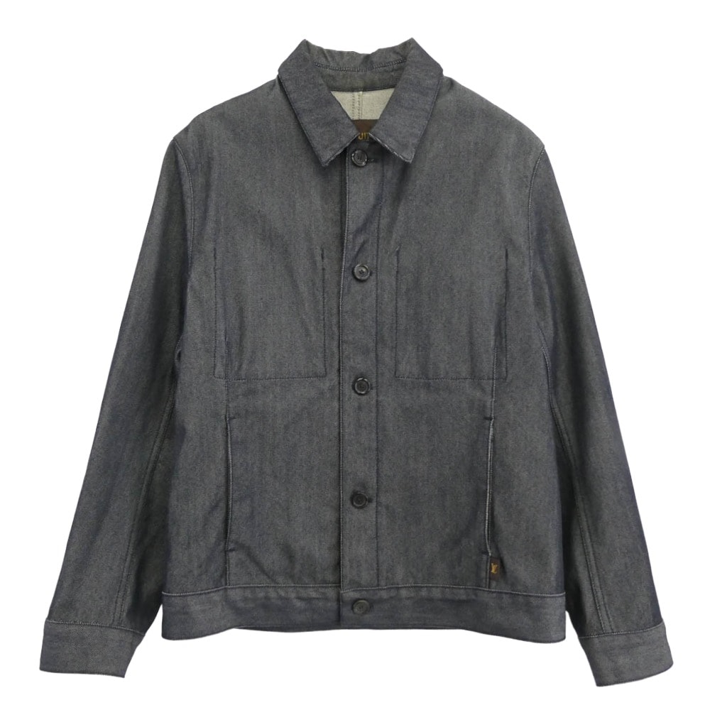 LOUIS VUITTON ルイ・ヴィトン デニムジャケット バックロゴプリント ウールコットン デニム ジャケット インディゴブルー系 50【中古】