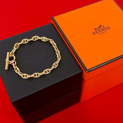 HERMES エルメス シェーヌダンクル TPM 26コマ K18イエローゴールド ブレスレット ゴールド
47904