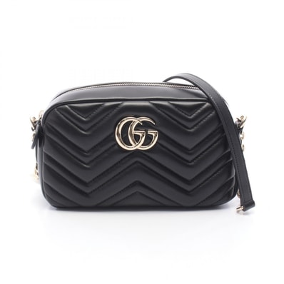 グッチ GUCCI GGマーモント スモール カメラバッグ ショルダーバッグ バッグ レザー レディース ブラック系 855273AAFXD1000 【新品】