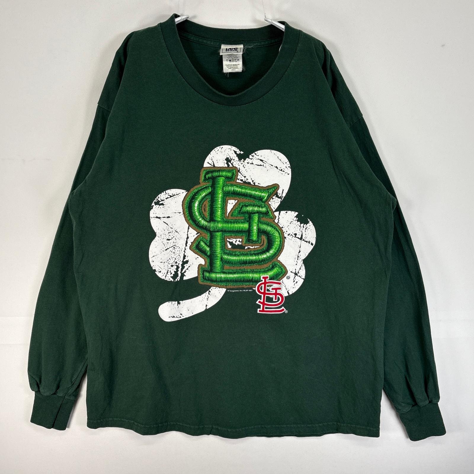 古着 00’s/00年代 リー Lee 長袖Tシャツ チーム ロゴ MLB カージナルス L  グリーン プリント メンズ
