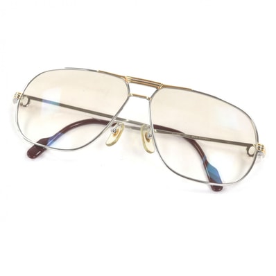 美品 カルティエ メガネ シルバー メンズ 64□12