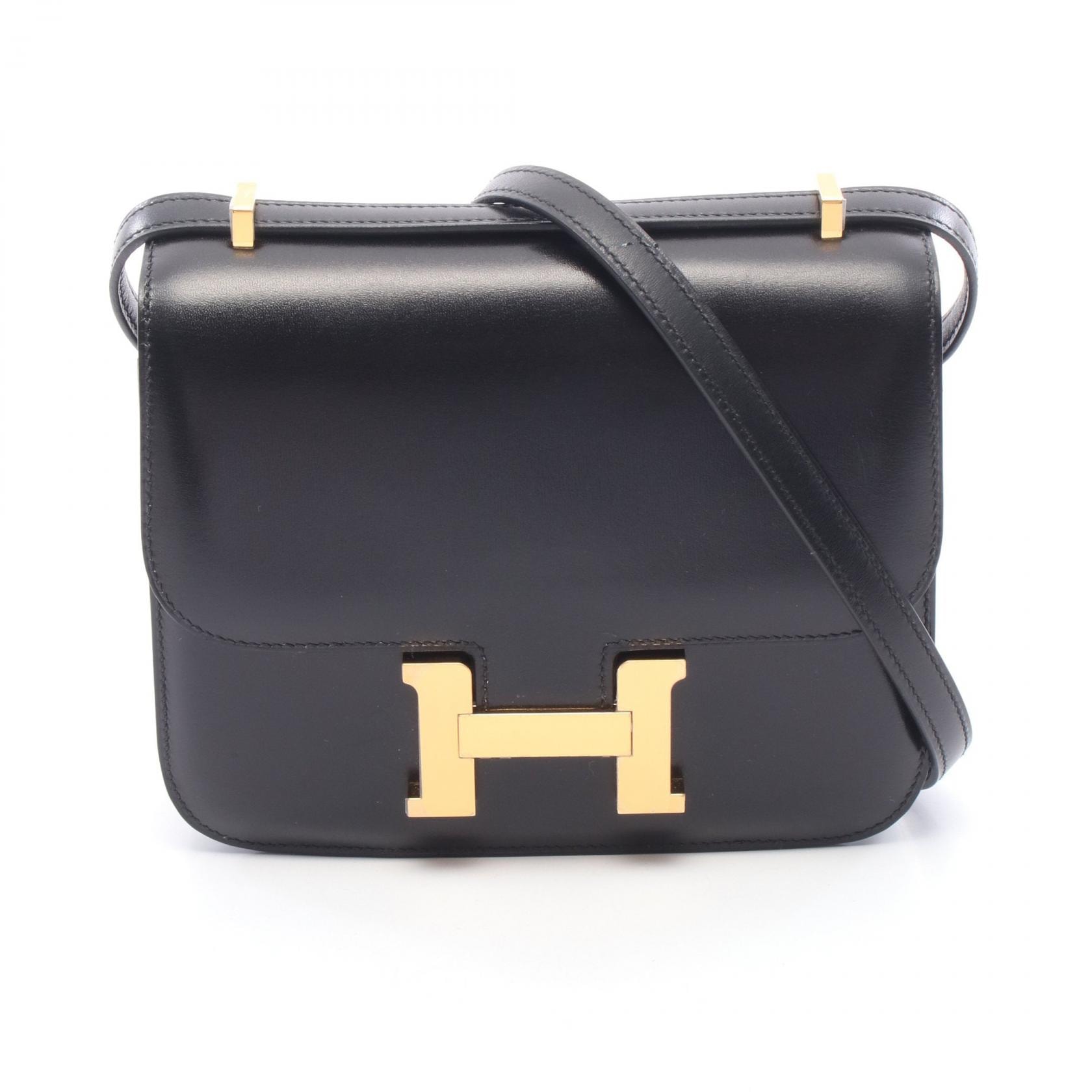 エルメス HERMES コンスタンス3 ミニ ショルダーバッグ バッグ カーフ(牛革) ボックスカーフ U刻印(2022年製造) レディース ブラック系 【中古】
