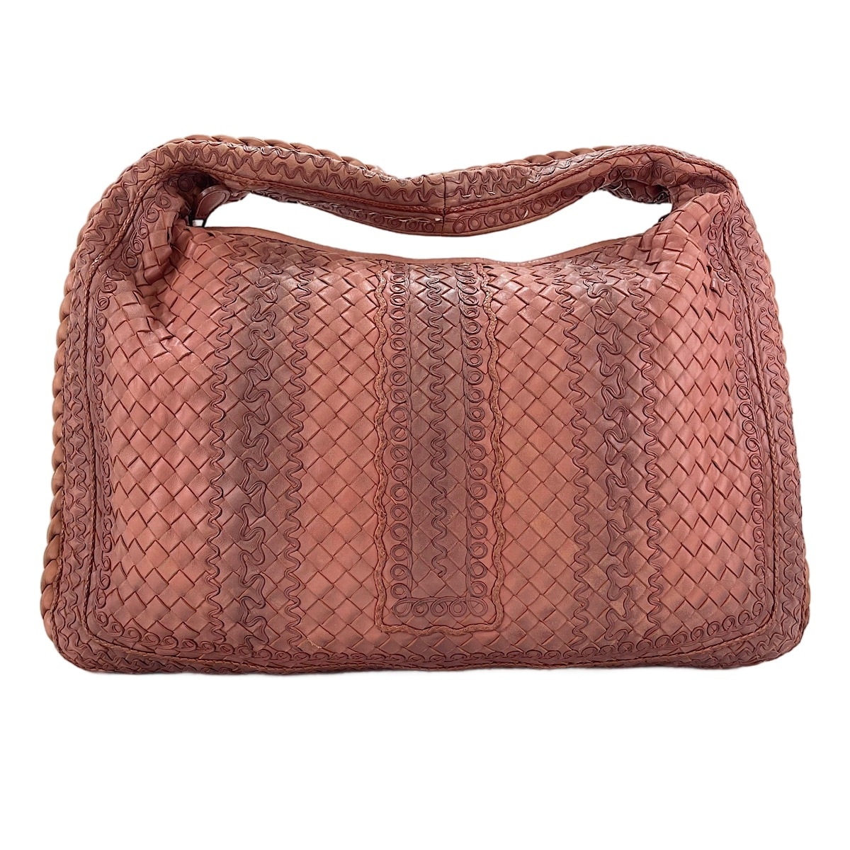ボッテガヴェネタ BOTTEGAVENETA レザー イントレチャート ショルダーバッグ【中古】