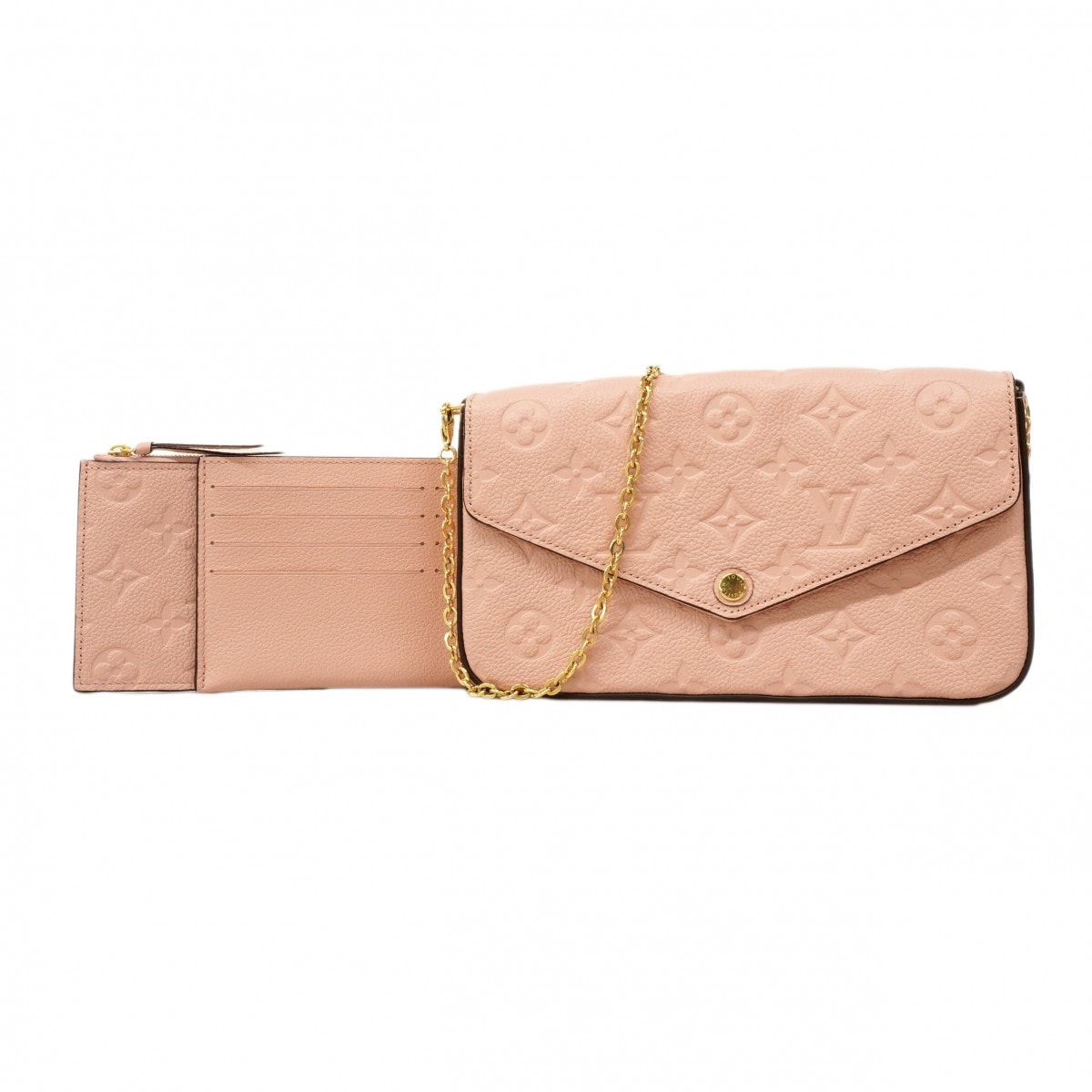 ★最終価格【6ce6485-h】ルイヴィトン ショルダーウォレット モノグラム・アンプラント ポシェットフェリシ― M67856 ローズプードル【中古】レディース