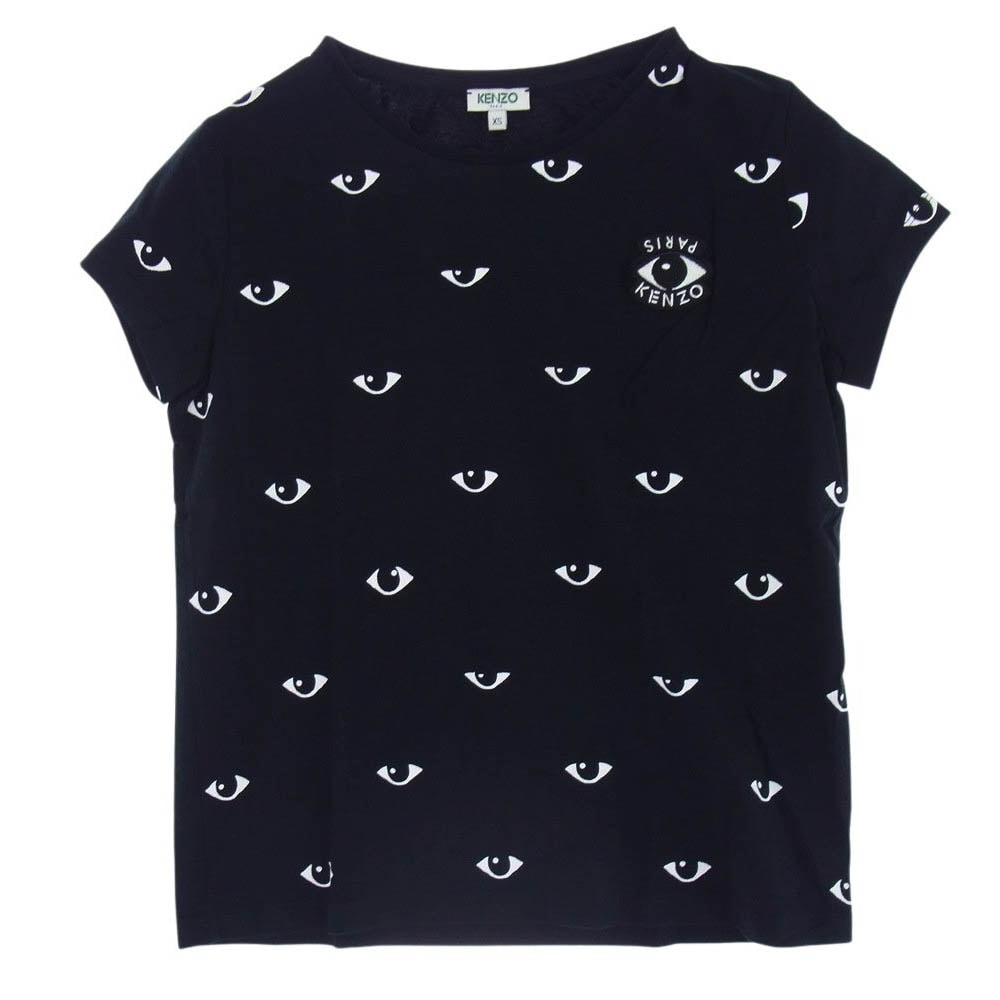 KENZO ケンゾー Tシャツ 目 総柄 ワッペン 半袖Tシャツ ブラック系 XS【中古】