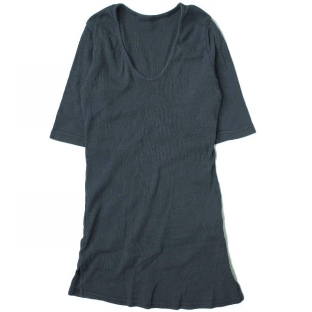 ADAM ET ROPE アダムエロペ 日本製 VネックテレコTシャツ GAM0782 Free ネイビー 半袖 トップス g6828