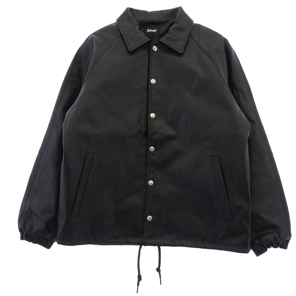 schott ショット レザージャケット 7825950054 LEATHER COACH JACKET 牛革 レザー コーチ ジャケット ブラック系 L【美品】【中古】