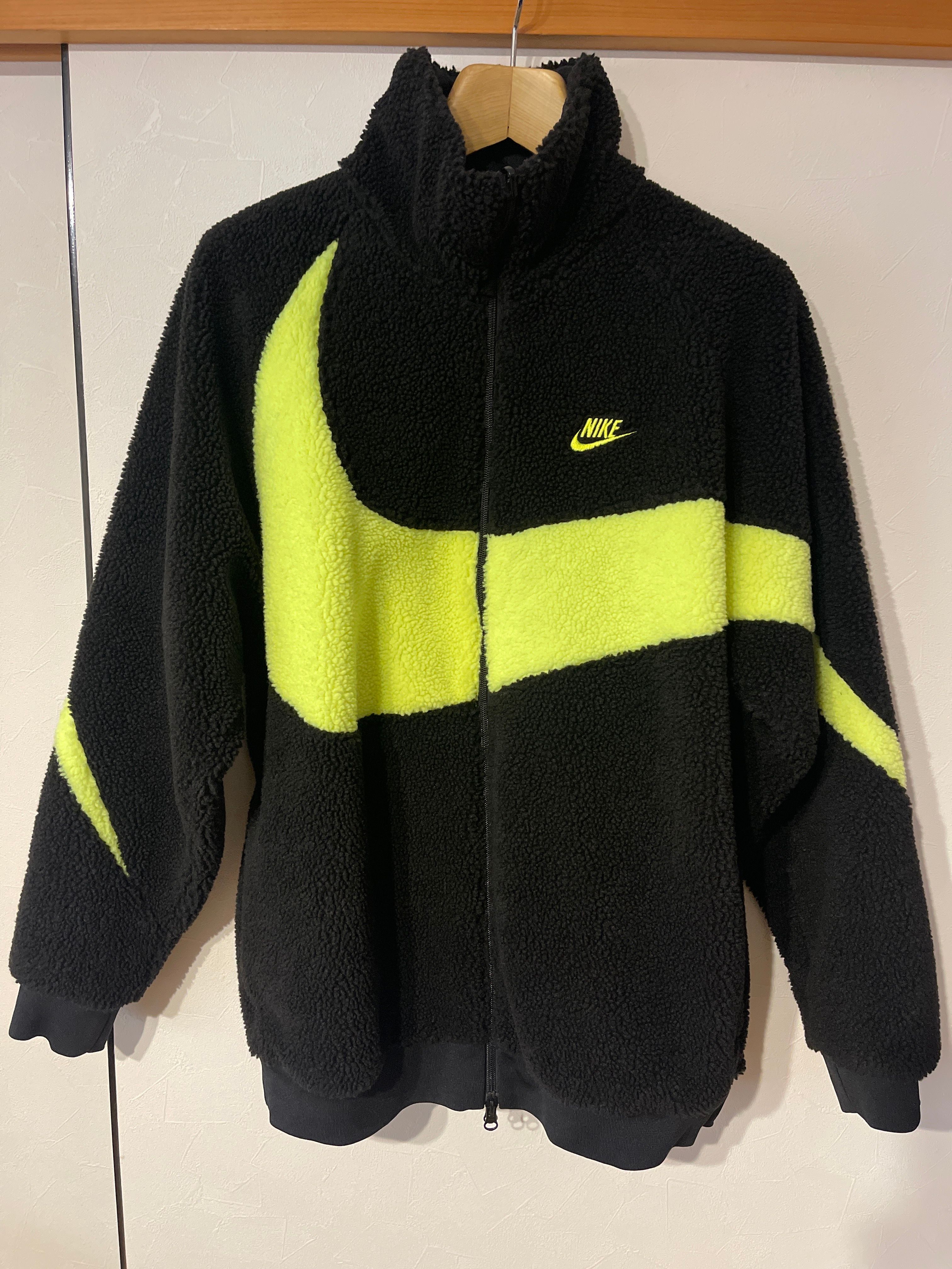 Nike Big Swoosh Reversible Boa Jacket"Black Neon"