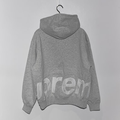 Supreme Big Logo Zip Up Hooded Sweatshirt "Ash Grey"