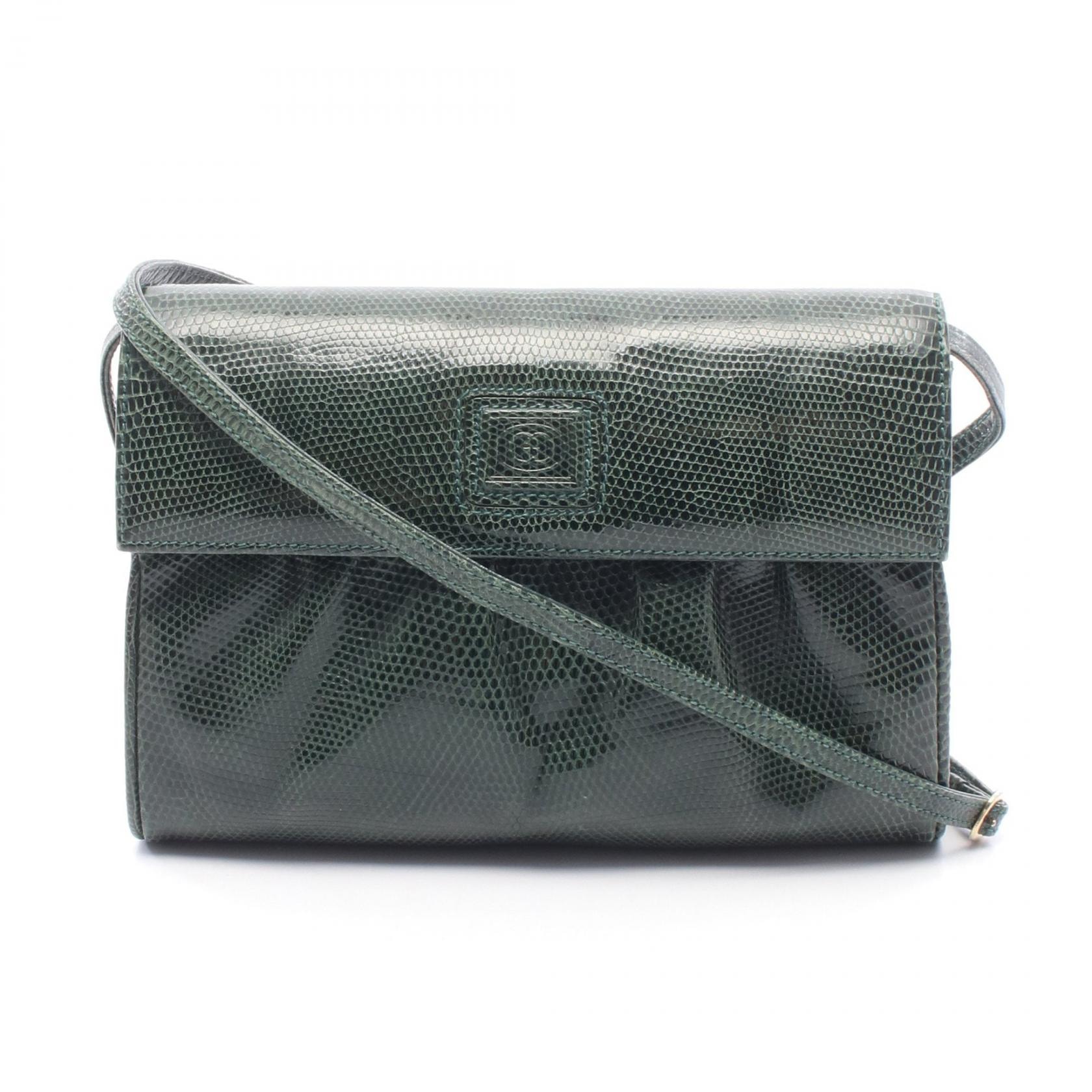 グッチ GUCCI オールドグッチ ショルダーバッグ バッグ エキゾチックレザー レディース グリーン系 【中古】