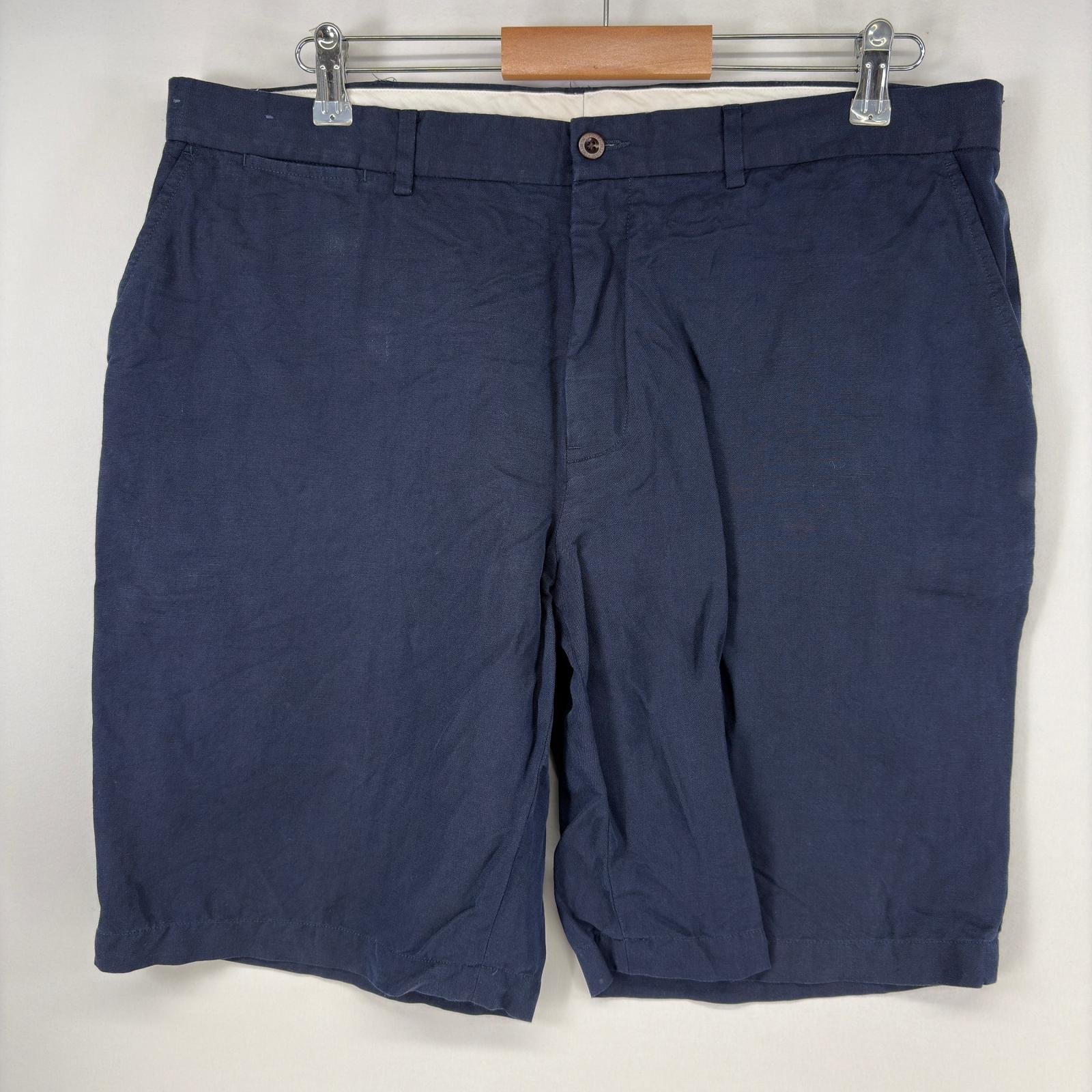 古着 ポロバイラルフローレン Polo by Ralph Lauren ショートパンツ ハーフパンツ リネン シルク チノパン w36 ネイビー メンズ