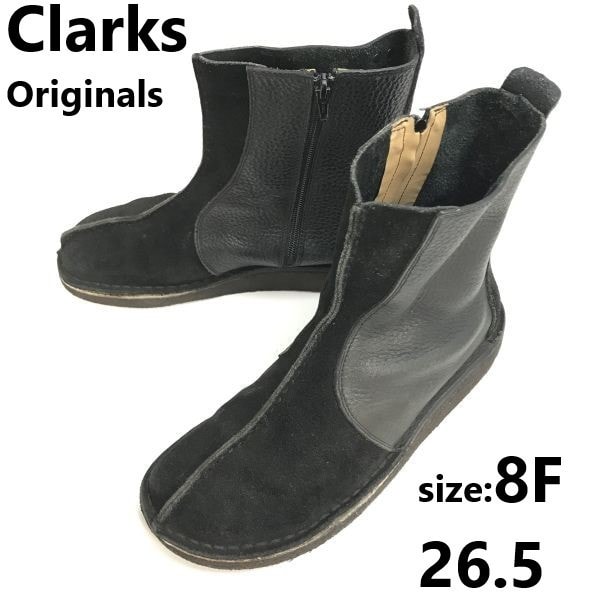 クラークス/Clarks Originals★ツートン/スエード本革/クレープソール/サイドジップブーツ【8F/26.5/黒/black】Leather/Boots◆bWB82-32