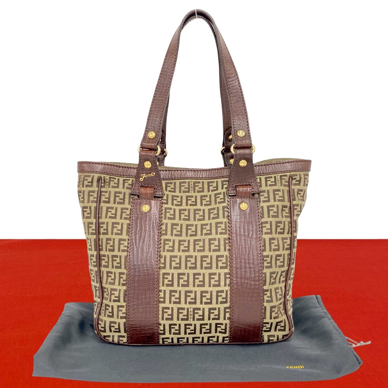 B (目立った傷や汚れなし)】FENDI フェンディ ズッキーノ FF 柄