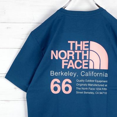 【THE NORTH FACE】 ホワイトレーベル 半袖 Tシャツ ロゴ 青 L