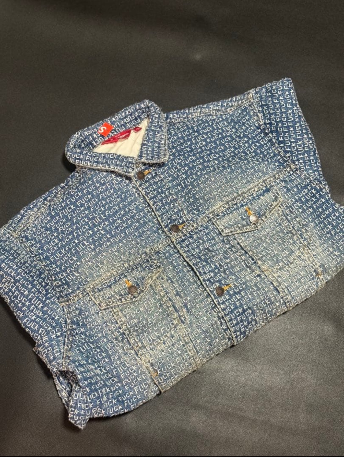 Supreme Fuck Stitch Denim Trucker Jacket "Blue"