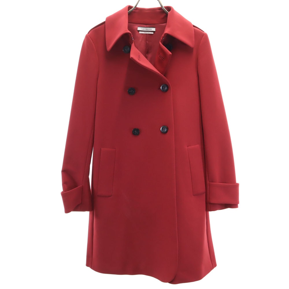 FOXEY NEW YORK フォクシーニューヨーク 2015年製 日本製 ステンカラーコート 38 レッド 34605-MACFY101SI