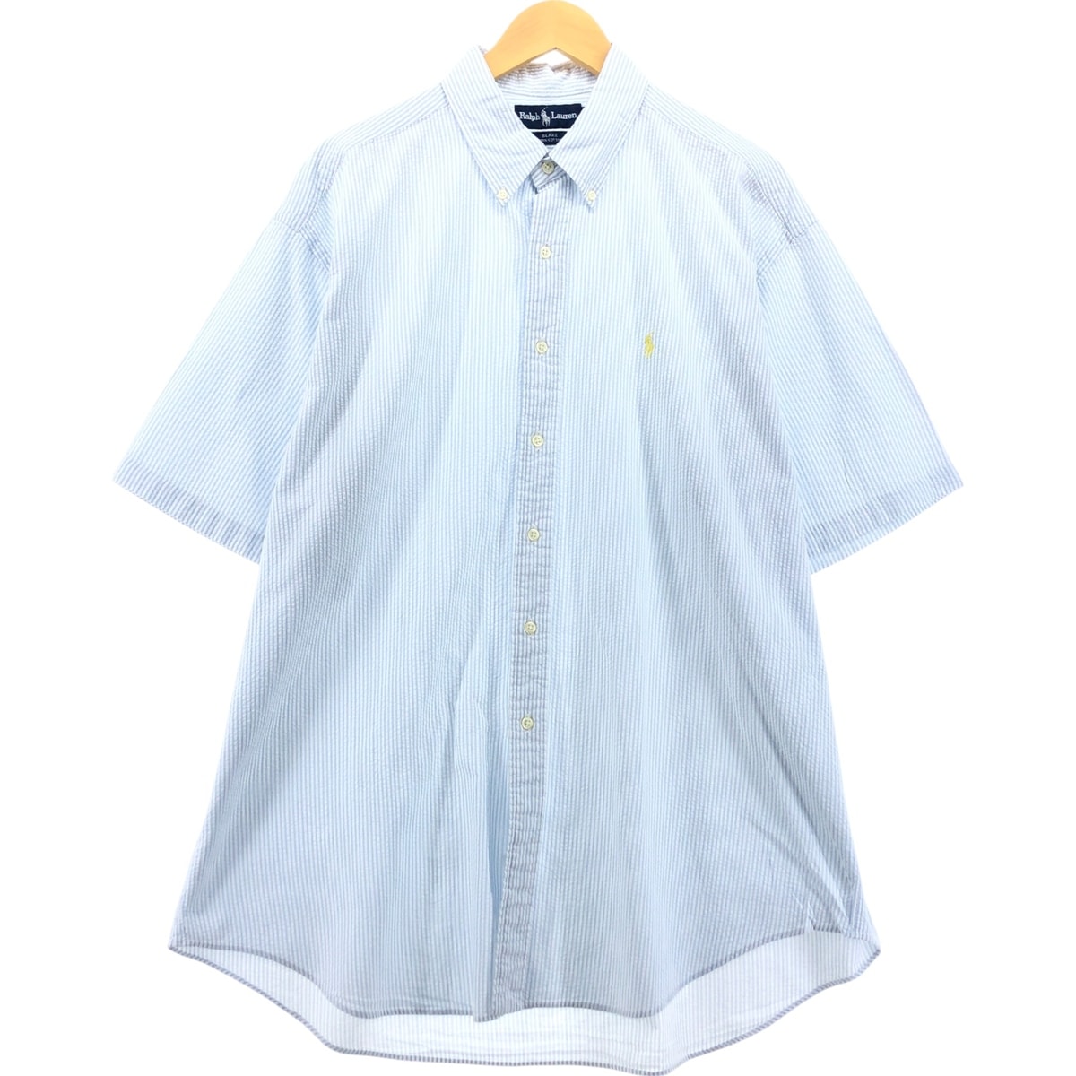 古着 ラルフローレン Ralph Lauren Ralph Lauren BLAKE シアサッカー 半袖 ボタンダウン ストライプシャツ メンズXL相当 シアサッカー/eaa560664