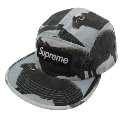 Supreme シュプリーム キャップ 25SS × Damien Hirst ダミアン ハースト Camp Cap キャップキャップ 帽子 チャコール系 ライトブルー系 58cm【新古品】【未使用】【中古】