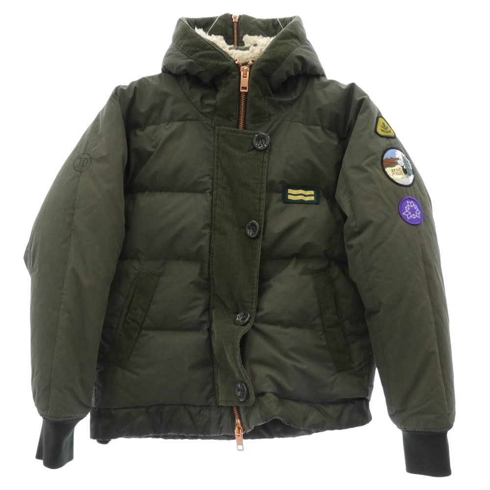 DIESEL ディーゼル ダウンジャケット ボアフード コーデュロイ切替 ダウン ジャケット モスグリーン系【中古】