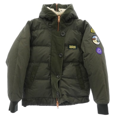 DIESEL ディーゼル ダウンジャケット ボアフード コーデュロイ切替 ダウン ジャケット モスグリーン系【中古】