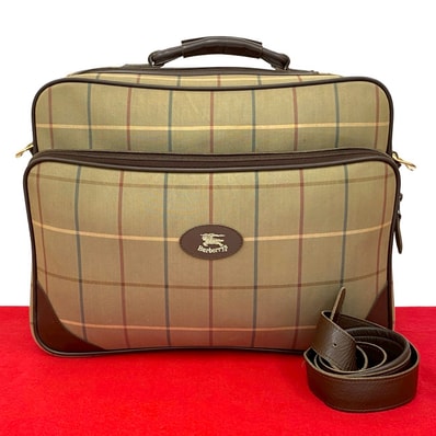 BURBERRY バーバリー シャドーホース ロゴ キャンバス レザー ショルダーバッグ ブラウン
52353