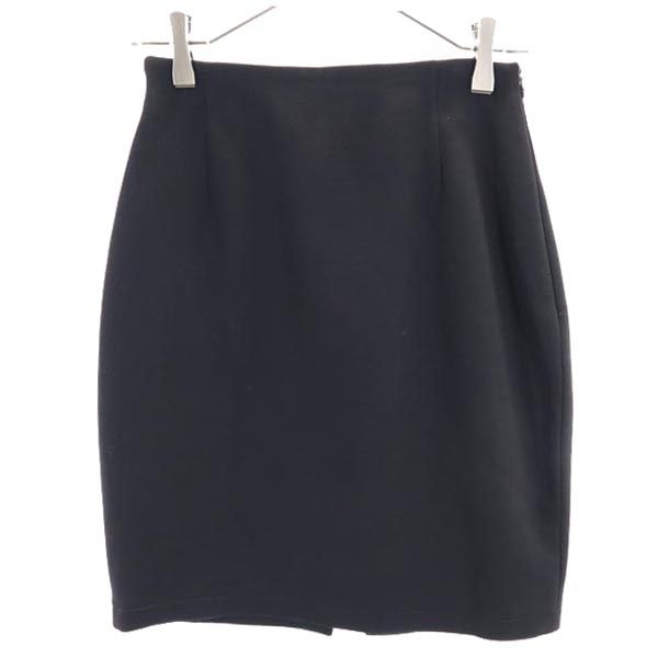 Gianni Versace ジャンニヴェルサーチ イタリア製 ミニ丈 タイトスカート 38 ブラック系 サイドジップ