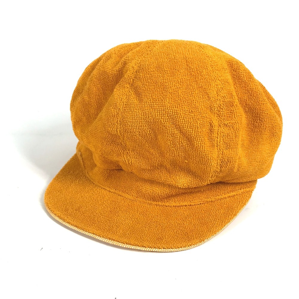 エルメス HERMES キャスケット 帽子 キャップ帽 パイル キャップ コットン オレンジ