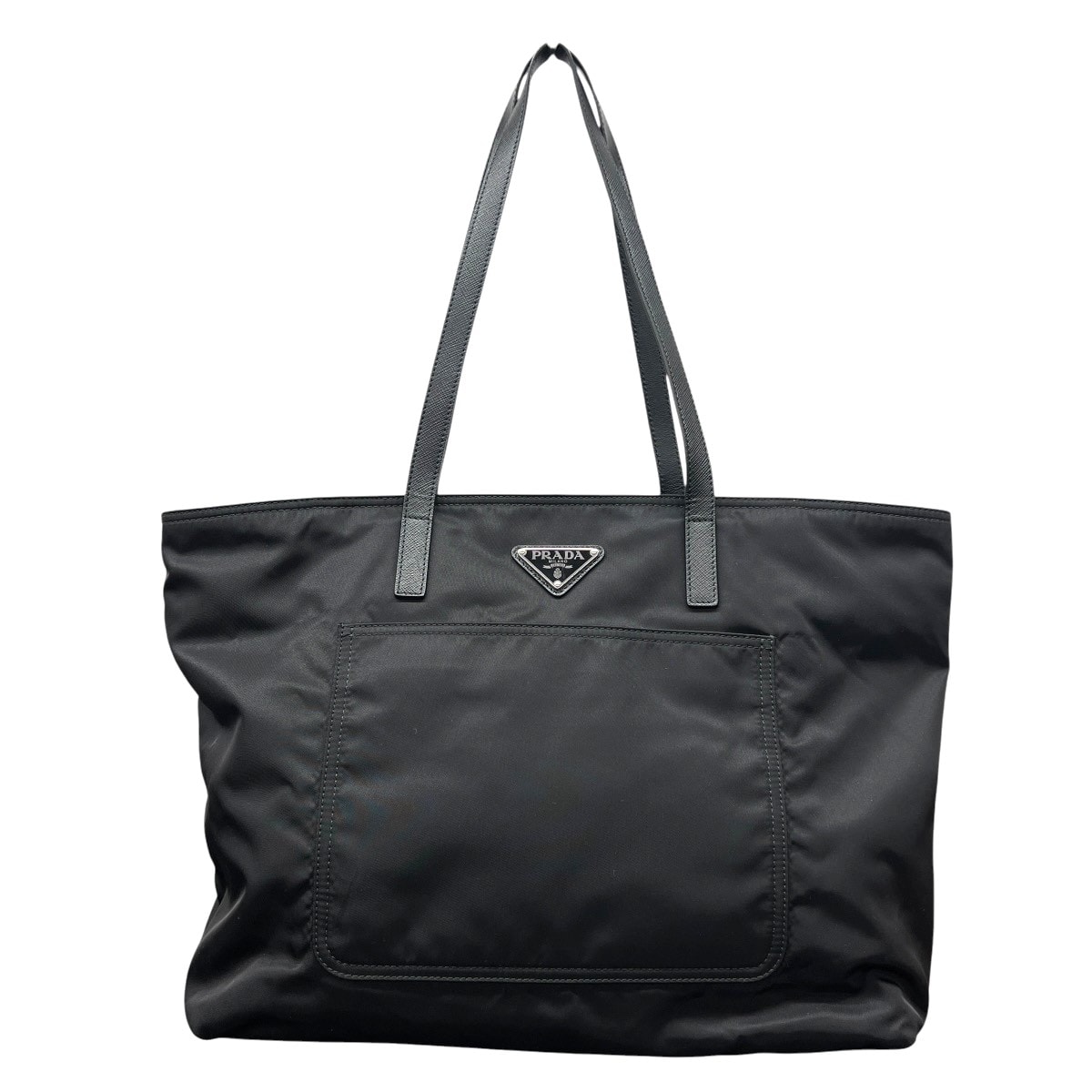 PRADA 極美品 プラダ リエディション Re-Edition 1978 ミディアム Re-Nylon x サフィアーノレザー トートバッグ 1BG052 RFID確認済 ナイロン レザー ブラック ハンドバッグ 肩掛け Aランク 鑑定済 プラダバッグ