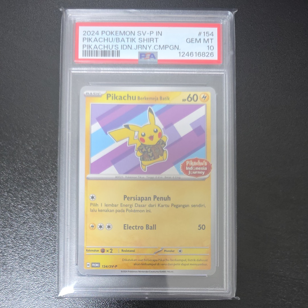 PSA10】バティックシャツを着たピカチュウ (ネイティオ柄) P [SV-P 154