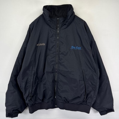 古着 コロンビア Columbia ジャケット ウォームアップJKT フルジップ 大きいサイズ アウトドア 2XL ブラック系 メンズ